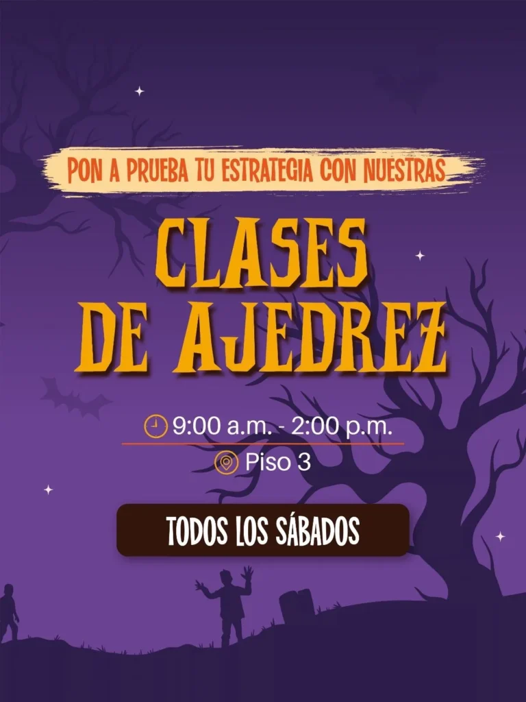 Clases de ajedrez todos los sábados de 9:00 a.m. a 2:00 p.m. en el piso 3 de Plaza Beillín